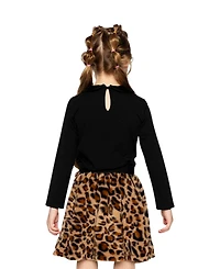 Deux par Big Girls Faux Fur Skirt Leopard Print Skirts