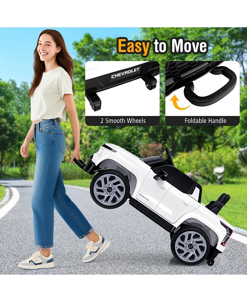 Sugift 12V Ride-On Truck with Remote Control, Led Lights & Rear Storage, Ages 3-8