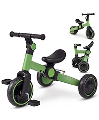 Sugift 5-In-1 Carbon Steel Foldable Balance Bike with Removable Pedals, Ages 2-4