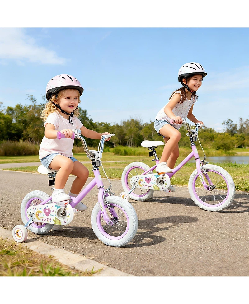 Sugift 16" Adjustable Kids Bike with Dual Brake System, Ages 4-8