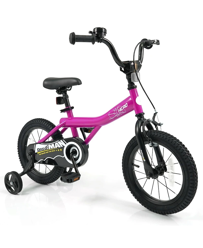 Sugift Brave Hero 14-Inch Kids Bike With Removable Training Wheels, Ages 3-8