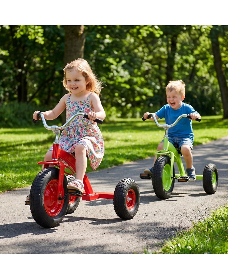 Sugift Carbon Steel Kids' Bike with Adjustable Handlebar and Seat, 15" Inflatable Rubber Tires, 200 lb Capacity, Ages 3+