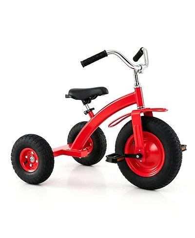 Sugift Carbon Steel Kids' Bike with Adjustable Handlebar and Seat, 15" Inflatable Rubber Tires, 200 lb Capacity, Ages 3+