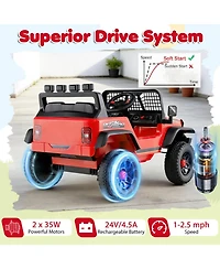 Sugift 24V Kids Ride-On Car with Parent Remote Control and Music, Ages 3+