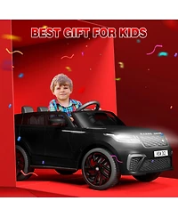 homfan 12V Licensed Land Rover Remote-Control Ride-On Car with Led Lights, Two-Seater, Ages 3+