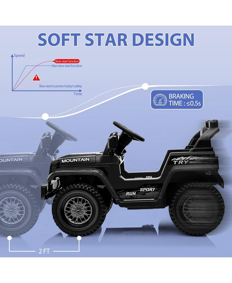 homfan 12V Twin-Motor Remote-Control Rechargeable Ride-On Truck, 66 lbs Capacity, Ages 3–5