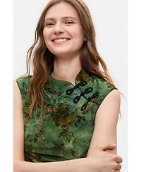 Desigual Women's Flocked Printed Sleeveless Blouse