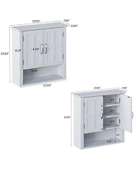 Busdays Wall Mounted Bathroom Storage Cabinet with Adjustable Shelves Medicine Cabinet for Laundry Room Kitchen Living Room