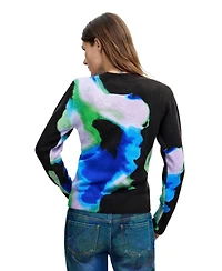Desigual Women's M. C. Lacroix Abstract Print Fine-Knit Sweater