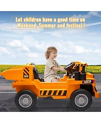 homfan Remote-Control Electric-Lifting Ride On Dump Truck, 66 lb Weight Capacity, Ages 3-8