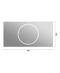 Busdays 48 x 24 Inch Bathroom Mirror with Led Lights Anti Fog Lighted Vanity Wall Mounted 6 Level Dimmable Horizontal