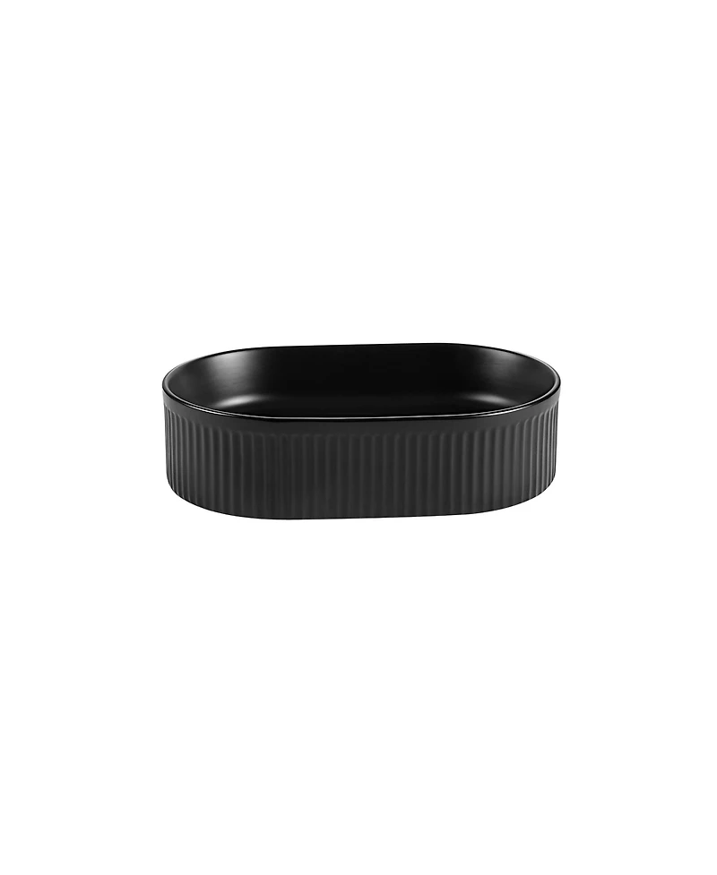 Busdays Oval Integrated Ceramic Bathroom Basin No Drain No Faucet Included
