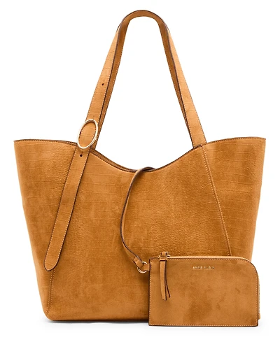 Anne Klein Faux Suede Croc Emboss Extra-Large Tote Handbag