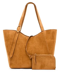 Anne Klein Faux Suede Croc Emboss Extra-Large Tote Handbag