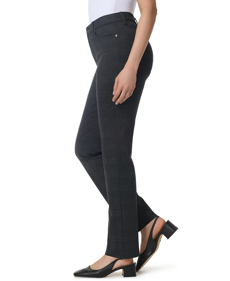 Gloria Vanderbilt Women's Amanda Ponte High-Waist Plaid Pants