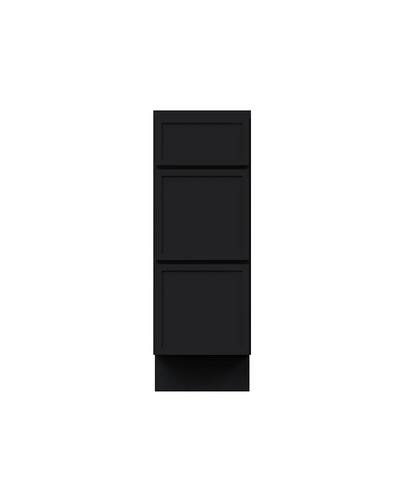Boyel Living 12 Inch Unfinished Solid Wood 3 Drawer Base Cabinet