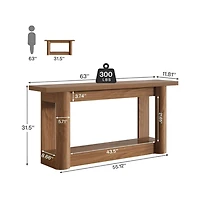 Slickblue 2-Tier Farmhouse Console Table for Entryway or Sofa