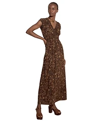Apricot Women's Batik Star Flower Maxi Dress