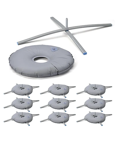 InstaHibit 10 Pack Feather Flag Cross Base Stand Foldable Ground Base with Water Weight Bag for Outdoor Event