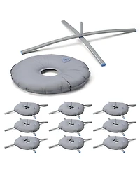 InstaHibit 10 Pack Feather Flag Cross Base Stand Foldable Ground Base with Water Weight Bag for Outdoor Event