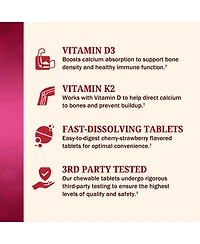 BioSchwartz Bariatric D3 Plus K2 Dissolvable Tablets, Support Post Bariatric Wellness Routine, Cherry Strawberry Flavor, 90 Tablets