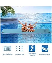 Hikeen 17' x 5' 3-Layer Foam Floating Water Mat, Portable Swimming Pool and Lake Raft