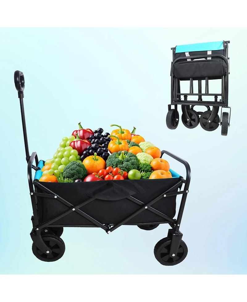 Mountaintop Mini Folding Wagon Garden Shopping Beach Cart