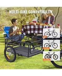 Mountaintop Bike Cargo Trailer,Heavy-Duty Foldable Bicycle Wagon Cart,Universal Quick Release Hitch,16"Wheels and Reflectors