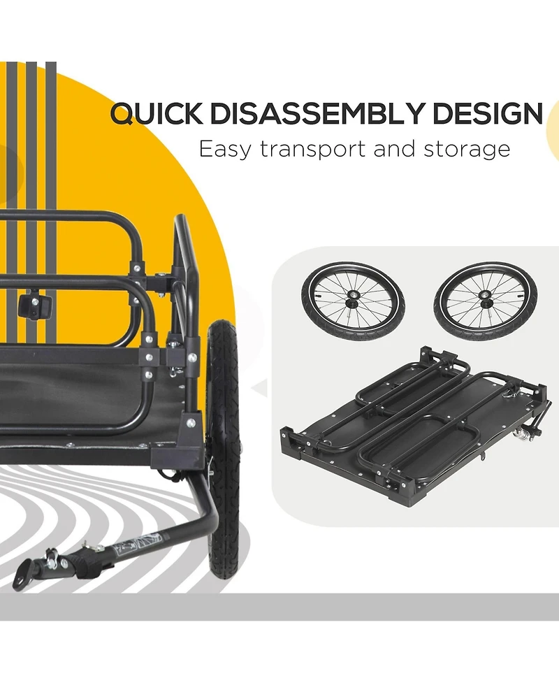 Mountaintop Bike Cargo Trailer, Wheels, Suspension, 88 lbs Load Capacity, Durable Transport Cart