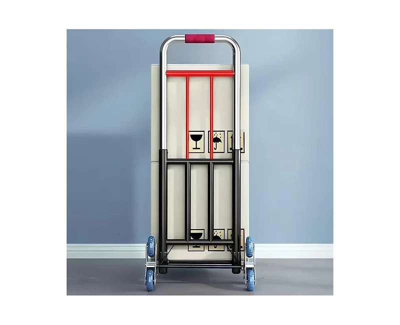 Mountaintop Heavy Duty Folding Stair Climbing Cart with Adjustable Handle, Portable Collapsible Utility Wagon for Shopping, Grocery, Moving and Travel