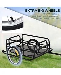 Mountaintop Bicycle Cargo Trailer Foldable Bike Cart Wagon with Hitch 16 Wheels
