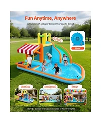 Hikeen 14.9 x 12.8 ft Inflatable Water Slide Bounce House with Tall Slide, Splash Pool and Play Market