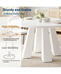 Gaomon Round Dining Room Table for 4-6, 47" Wood Kitchen Table with Sturdy Base, Farmhouse Circle Dining Tables for Living Room, Apartment