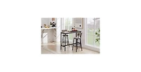 Flynama 2-Piece Bar Table Set with Pu Upholstered Stools, Compact Breakfast Nook Set