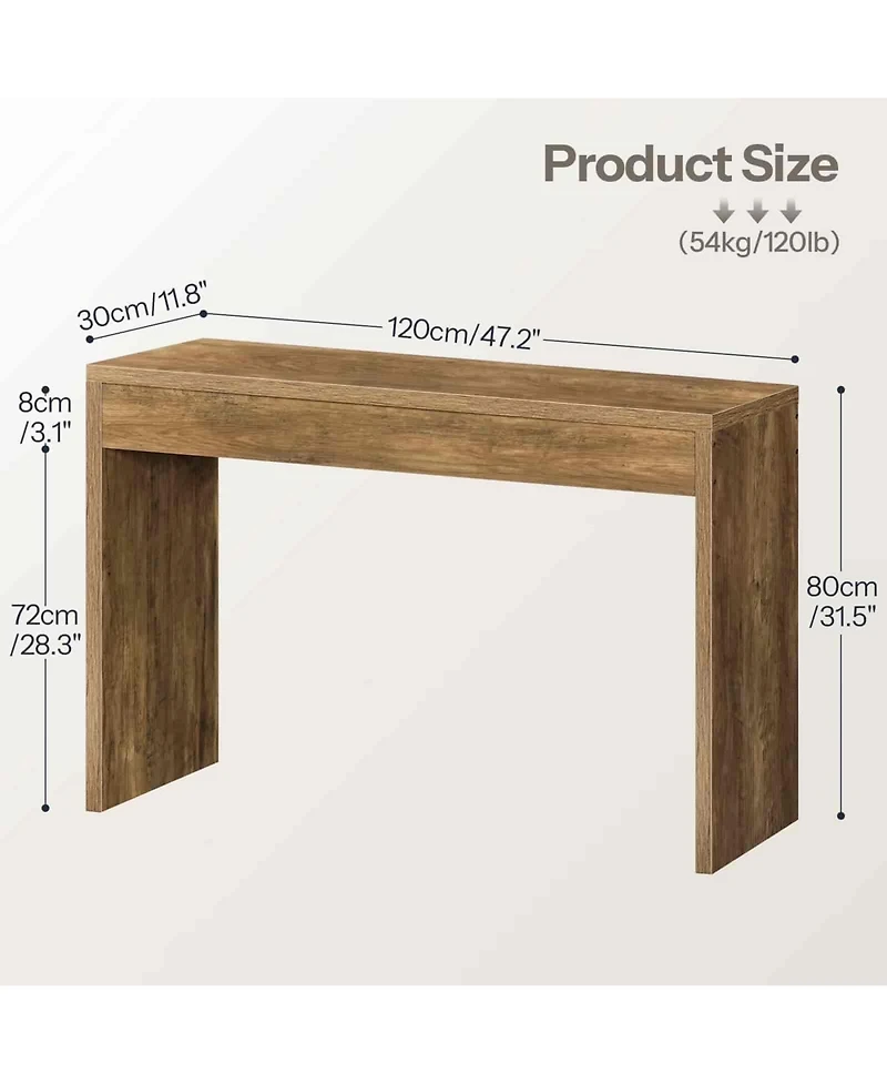 Slickblue 47.2-Inch Minimalist Entryway Console Table with Open Storage Shelves