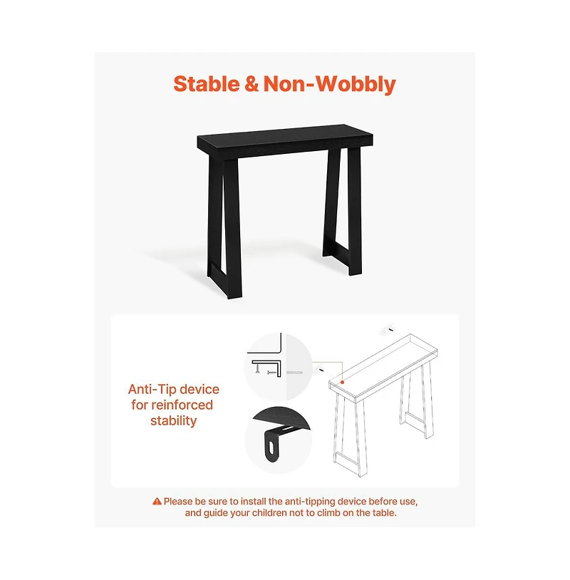 Slickblue Slim Console Table with Modern Design, Narrow Sofa Table for Entryway Hallway and Living Room