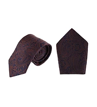 Trafalgar Men's Sobee Paisley Silk Necktie and Pocket Square