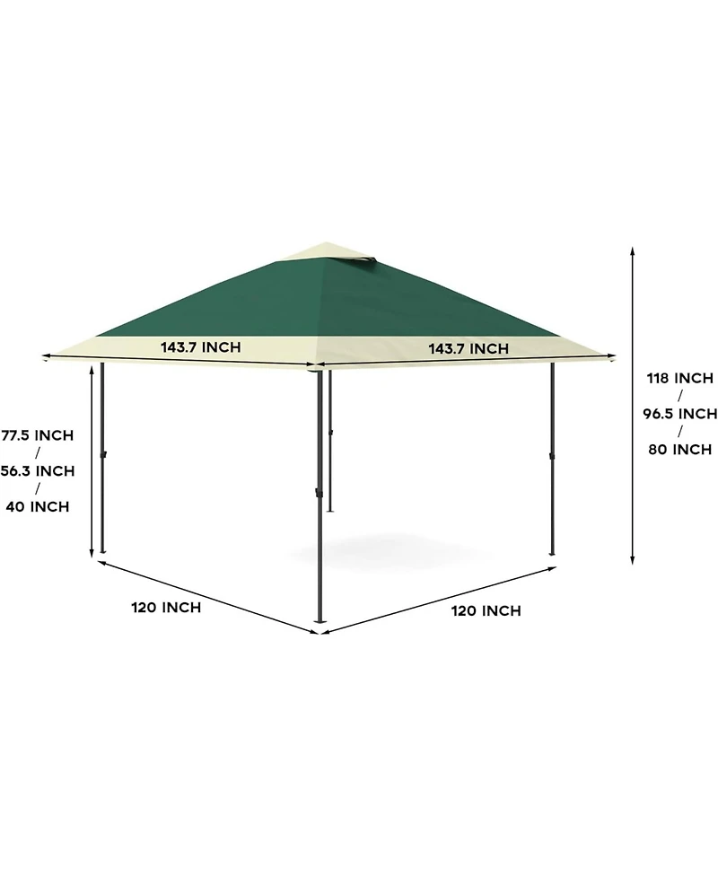 homfan 12x12 feet Instant Shelter – Portable Canopy Tent for Parties, Camping or Backyard