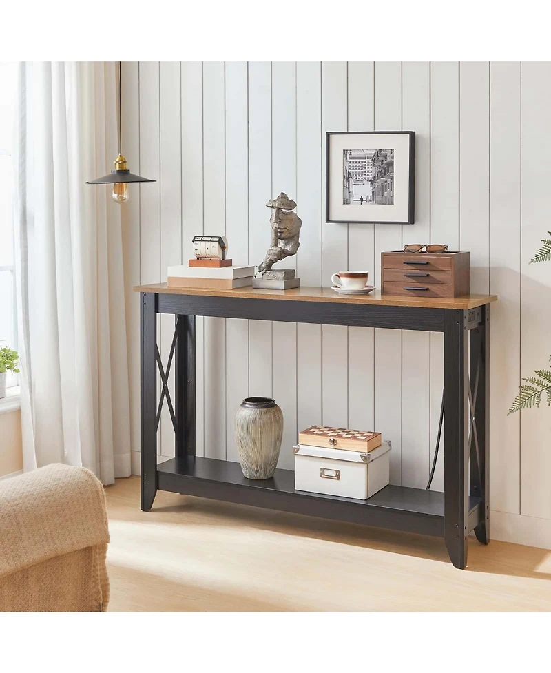 Slickblue Modern Entryway Table with Charging Station, Outlets and Usb Ports