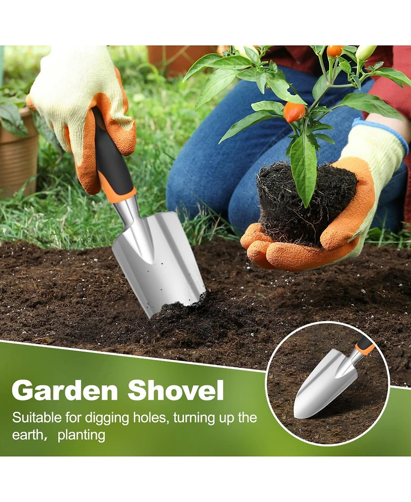 Xdovet Garden Tool Set Aluminum Heavy Duty Shovel Trowel Cultivator Shear