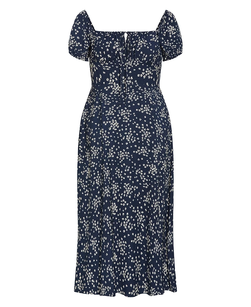 City Chic Plus Abbigail Print Short-Sleeve Floral Maxi Dress