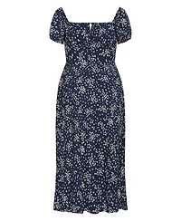 City Chic Plus Abbigail Print Short-Sleeve Floral Maxi Dress