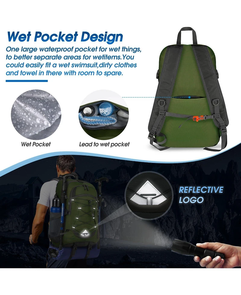 Piscifun 40L Lightweight Packable Waterproof Hiking Backpack Camping Travel Daypack