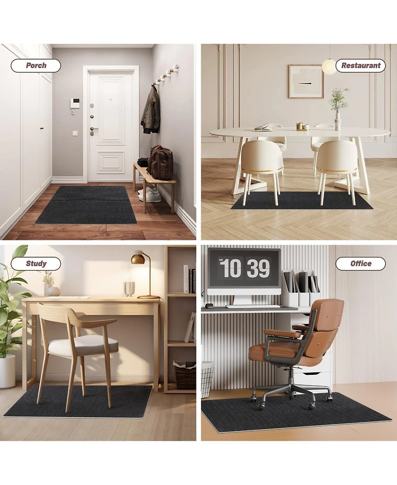 Danrong Non-Slip Office Chair Mat Hardwood Floor Protection Easy Clean Quiet Rolling