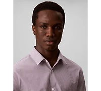 Calvin Klein Men's Stretch Striped Slim-Fit Dress Shirt