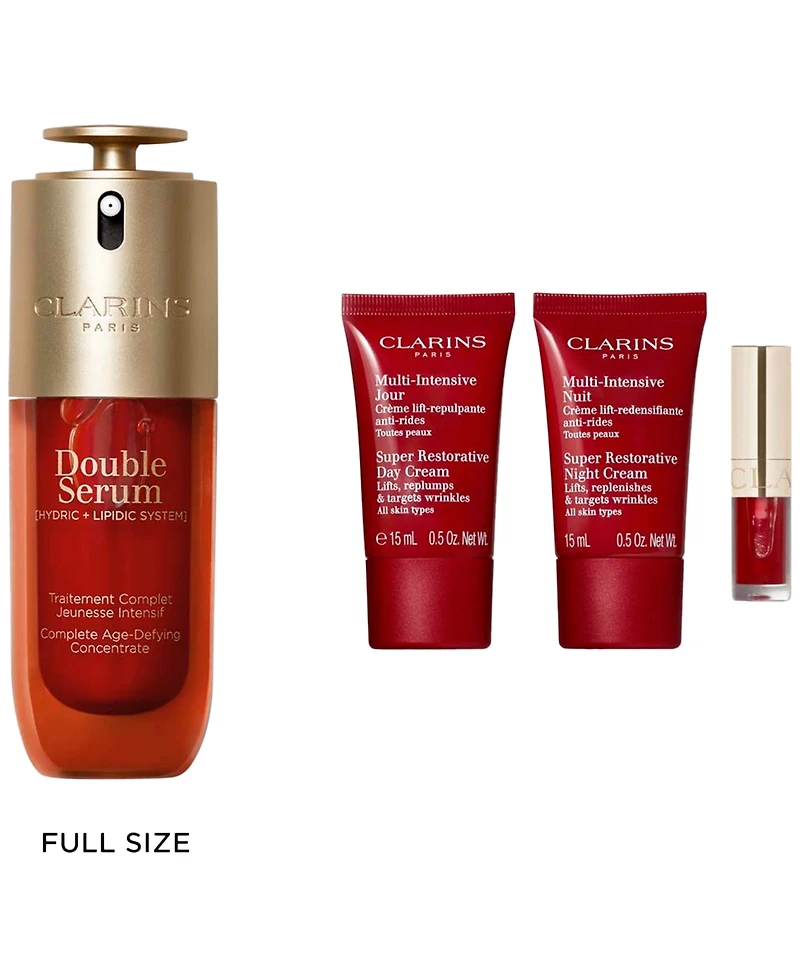 Clarins 4-Piece Double Serum & Super Restorative Anti-Aging Skincare Gift Set