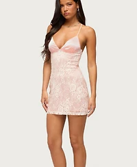 Edikted Women's Vida Backless Sequin Lace Mini Dress