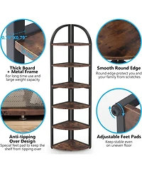 Tribesigns 6-Tier 71" Tall Corner Bookshelf
