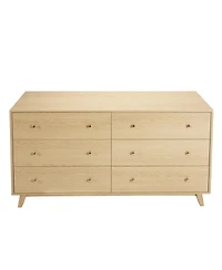 Slickblue Wooden 6 Drawer Dresser for Living Room and Entryway Storage