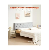 Slickblue Upholstered Full Size Bed Headboard with Adjustable Height for Bedroom, Hotel, and Dormitory